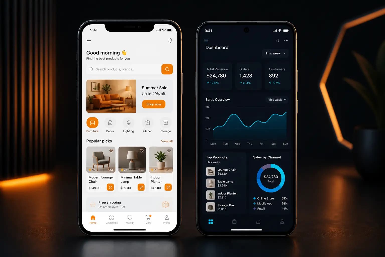 iOS app UI preview